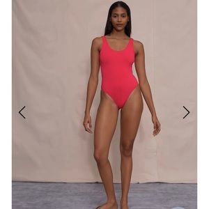 Onia Rachel one piece swimsuit size large, raspberry